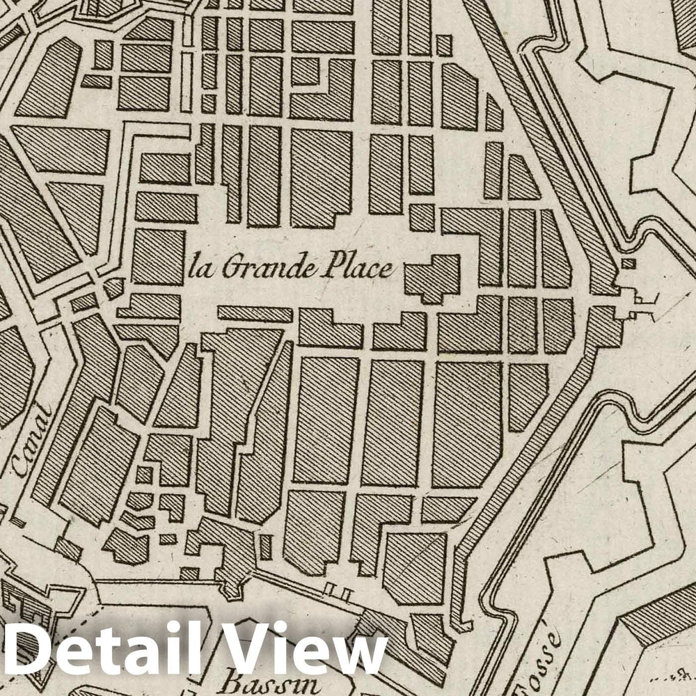 Historic Map : Italy, , Europe 1764 Plan de la Ville de Livourne , Vintage Wall Art