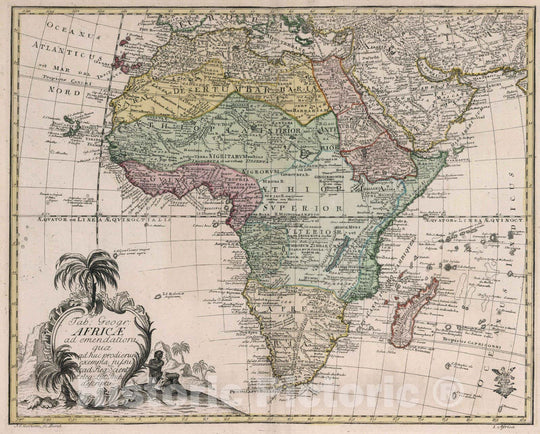 Historic Map : School Atlas - 1753 Tabula Geographica Africae - Vintage Wall Art