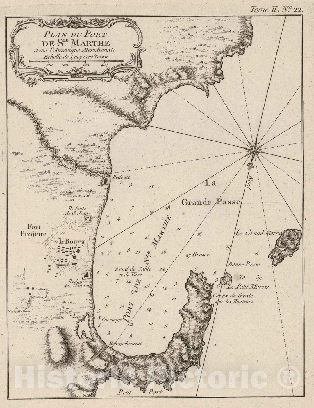 Historic Map : Colombia, 1764 Plan Du Port De S[ain]te Marthe : dans l'Amerique Meridionale , Vintage Wall Art