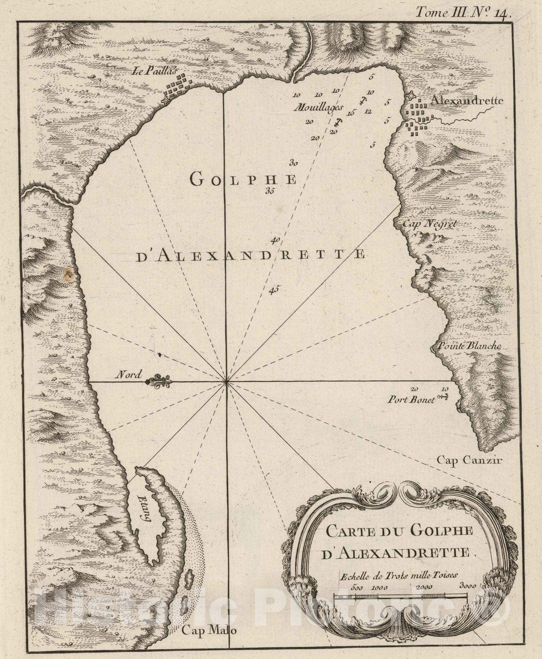 Historic Map : Egypt, Alexandria Region (Egypt) 1764 Carte Du Golphe D'Alexandrette , Vintage Wall Art