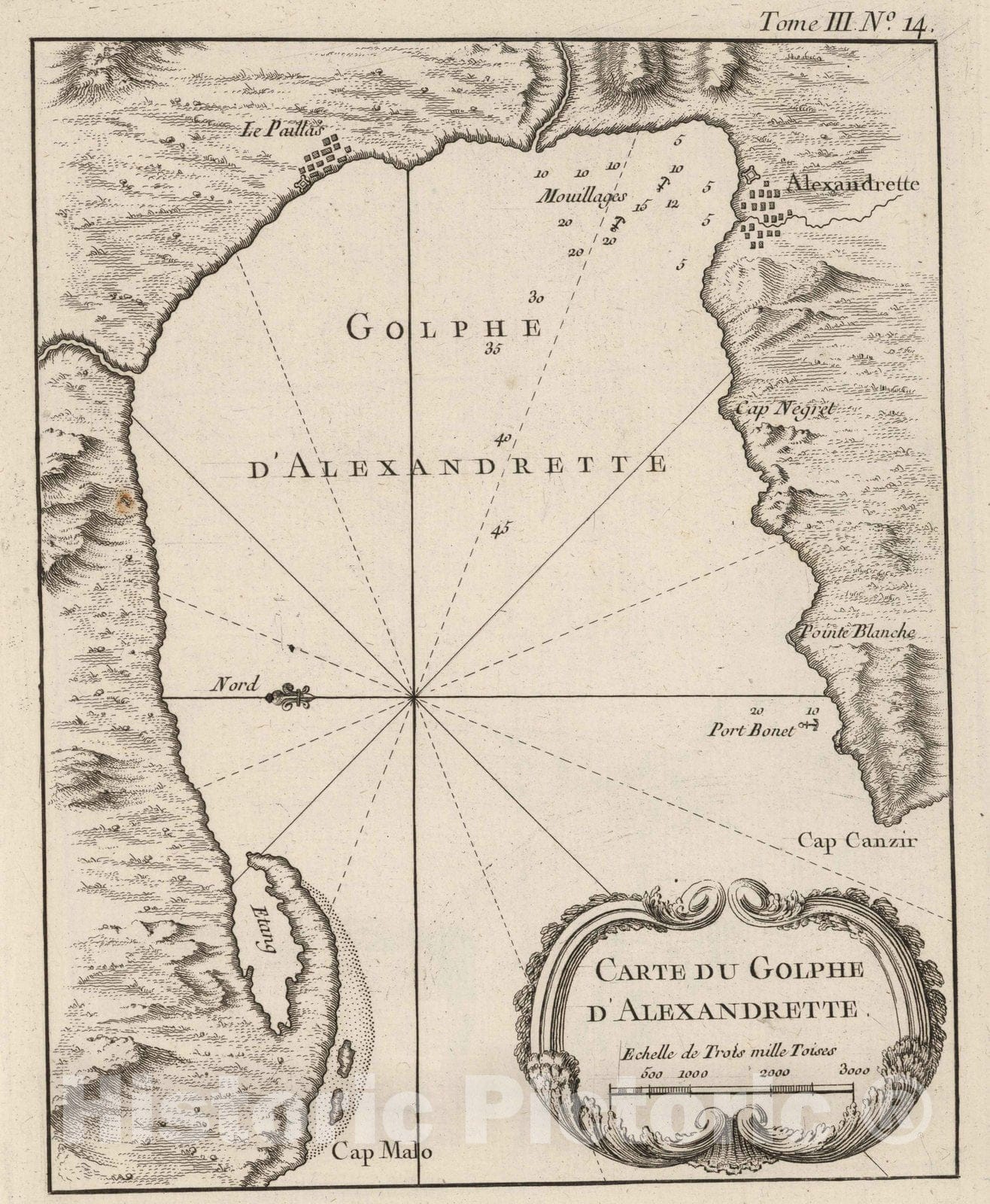 Historic Map : Egypt, Alexandria Region (Egypt) 1764 Carte Du Golphe D'Alexandrette , Vintage Wall Art