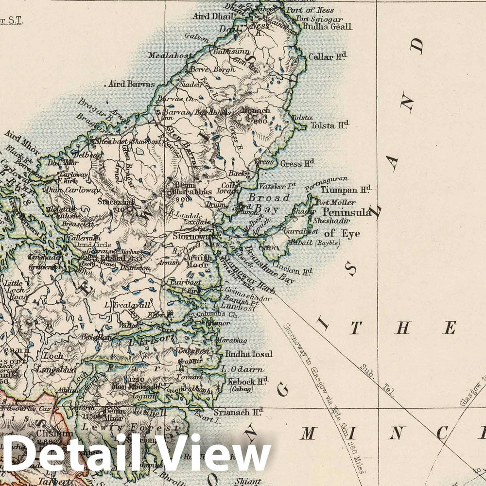 Historic Wall Map : 1906 Scotland (Section 2). - Vintage Wall Art