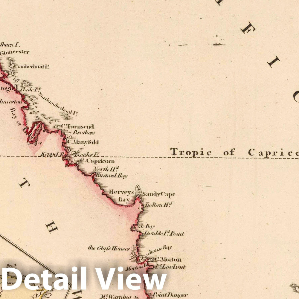 Historic Map : 1794 A New Accurate Map of New South Wales with Norfolk and Lord Howes Islands Port Jackson, c. - Vintage Wall Art