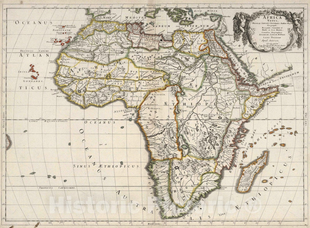 Historic Map : 1702 Old Africa. - Vintage Wall Art