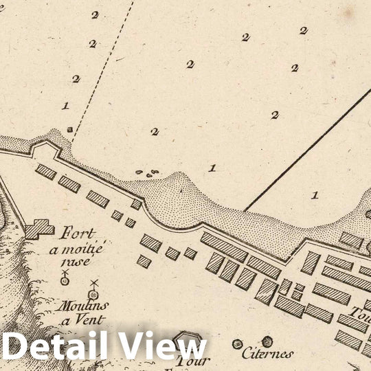 Historic Map : Mediterranean Sea, Africa 1764 Plan de l'isle de Tabarque ?la coste de Barbarie , Vintage Wall Art