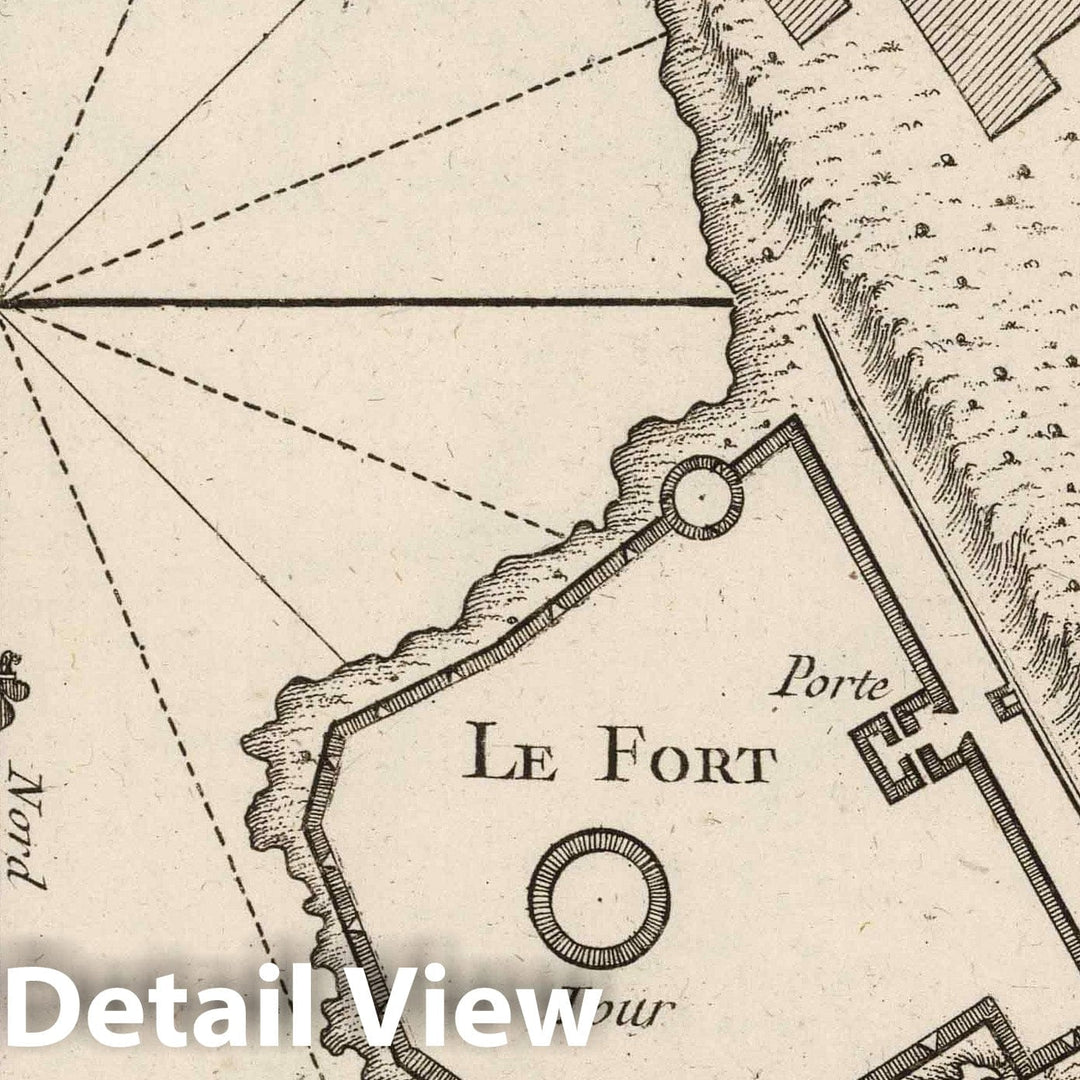 Historic Map : Egypt , Alexandria (Egypt), North Africa 1764 Plan du Fort et du Village du Bequier , Vintage Wall Art