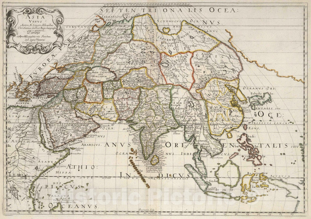 Historic Map : 1697 Old Asia. - Vintage Wall Art