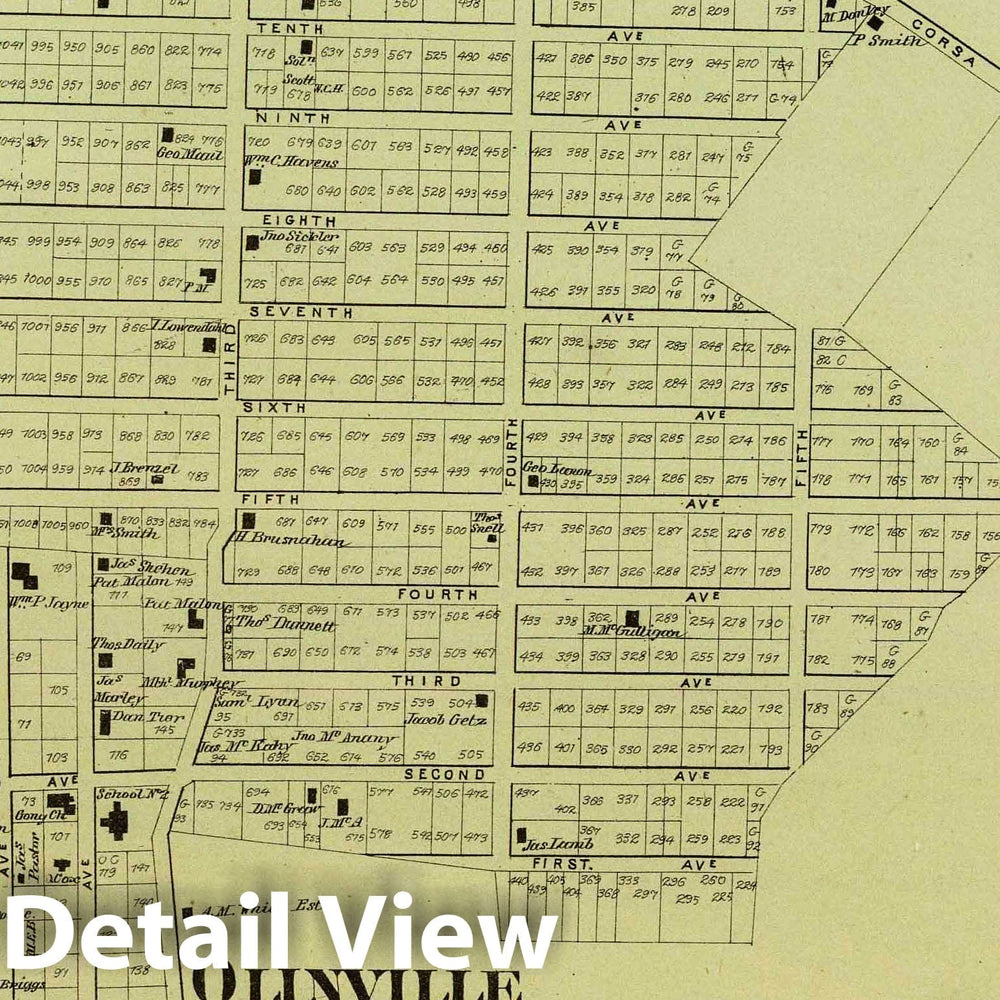 Historic Map : 1868 Wakefield, Bronxdale. - Vintage Wall Art