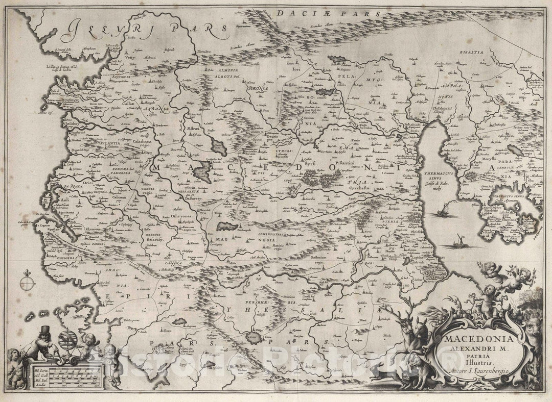 Historic Map : Macedonia, 1650 Macedonia, Alexandri M. Patria. , Vintage Wall Art