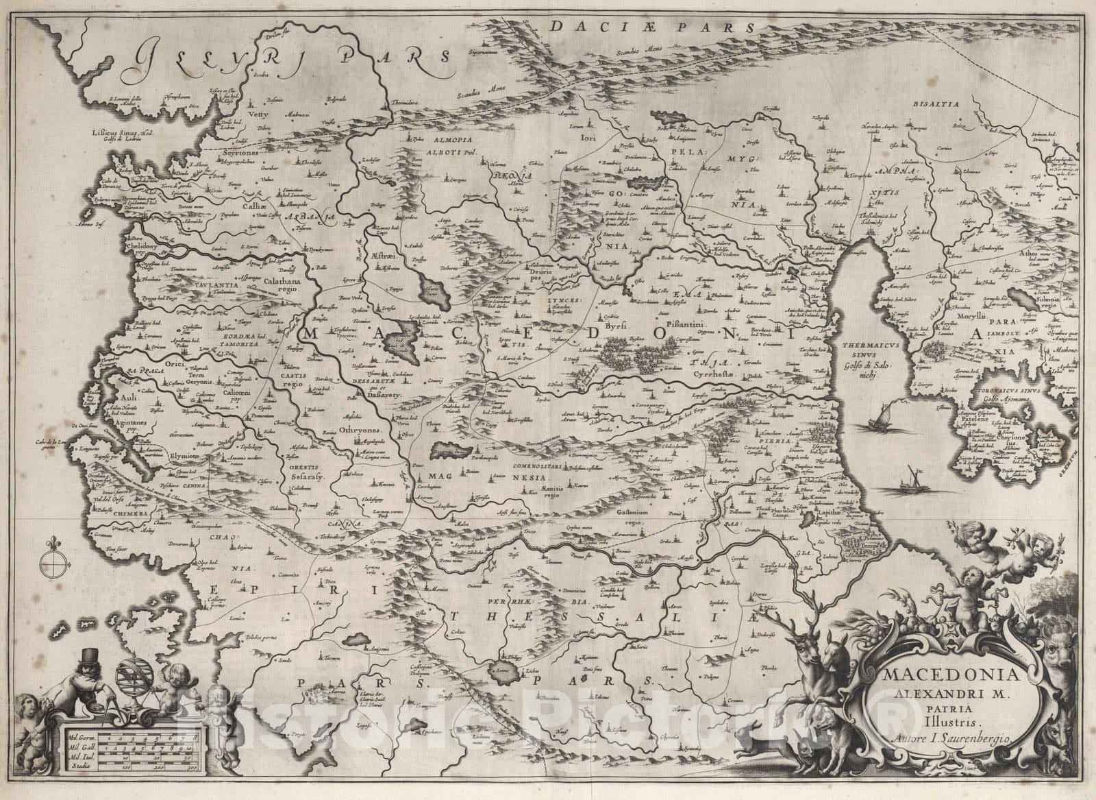 Historic Map : Macedonia, 1650 Macedonia, Alexandri M. Patria. , Vintage Wall Art