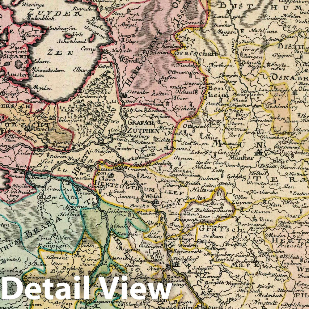 Historic Map : Netherlands, Westphalia (Germany), Europe 1753 Mappa geograph. circuli Westphalici, Rhenani superioris, Belgii Foederati et catholici , Vintage Wall Art