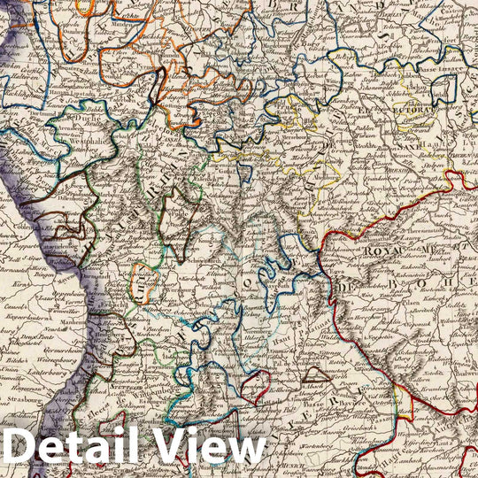 Historic Map : Germany, 1803 XIII. Carte Statistique de L'Allemagne. , Vintage Wall Art