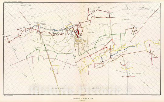 Historic Map : Geologic Atlas - 1882 Comstock Mine Maps. Number VIII. - Vintage Wall Art