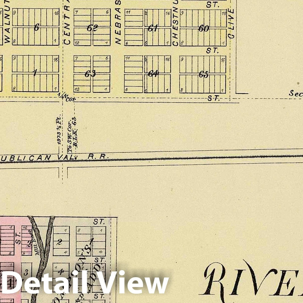 Historic Map : 1885 Bloomington, Riverton. - Vintage Wall Art