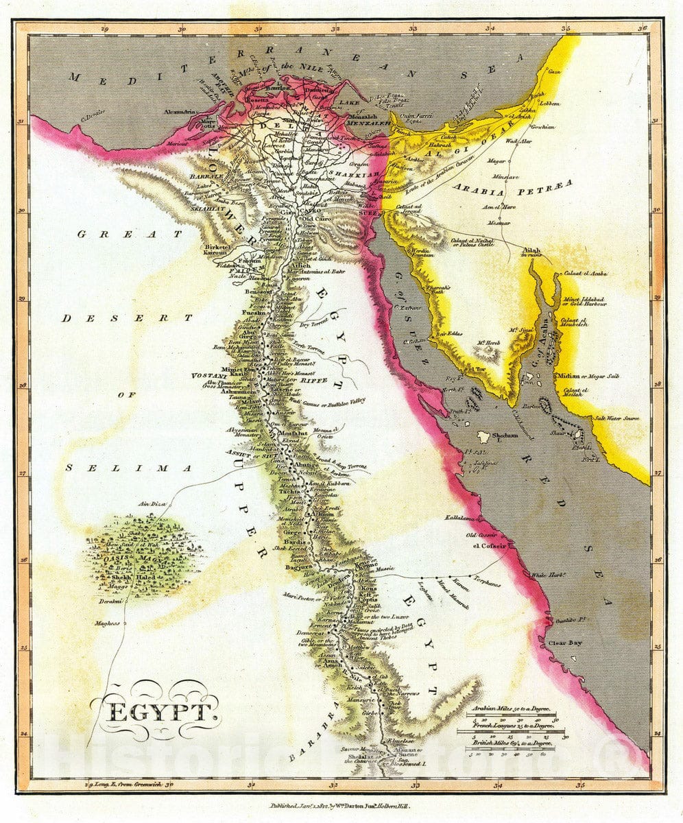 Historic Map : 1812 Egypt. - Vintage Wall Art