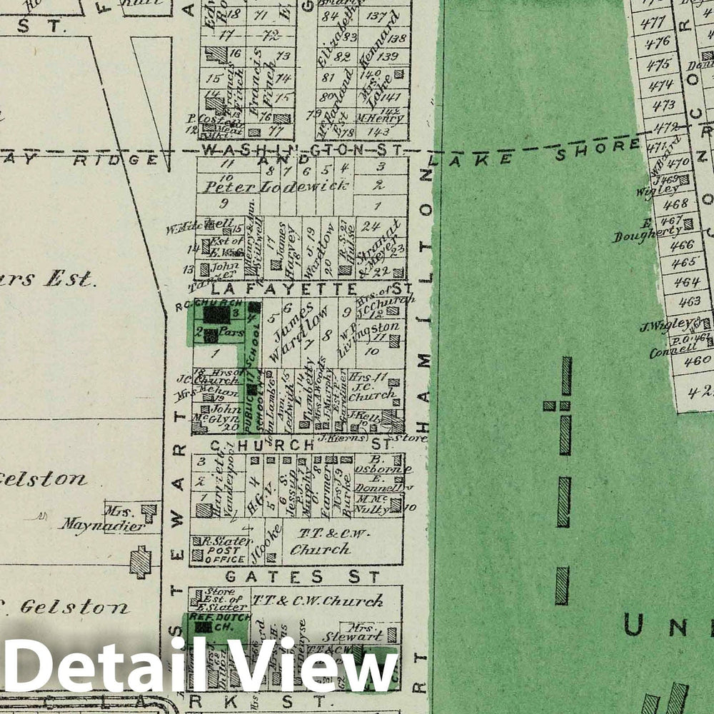 Historic Map : 1873 Fort Hamilton, in New Utrecht. Long Island. - Vintage Wall Art