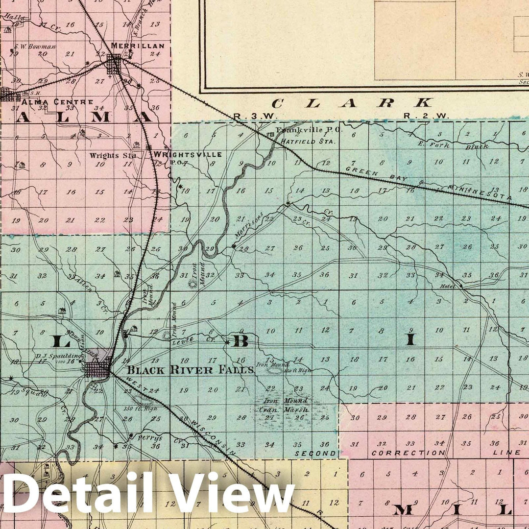 Historic Map : 1878 Map of Jackson County, Plat of Friendship, State of Wisconsin. - Vintage Wall Art