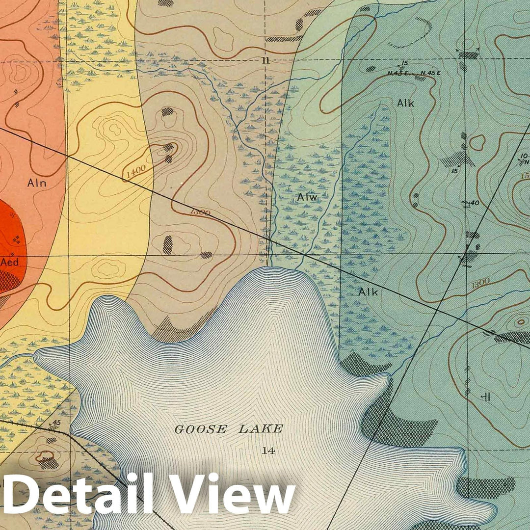 Historic Map : Geologic Atlas - 1896 Detailed Geology Sheet XXXIV. - Vintage Wall Art