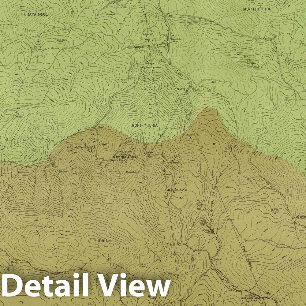 Historic Map : Geologic Atlas - 1887 Geological Map of the New Idria District. - Vintage Wall Art