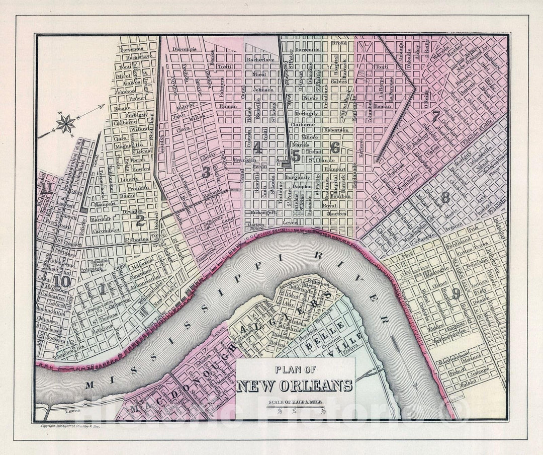 Historic Map : 1886 New Orleans. - Vintage Wall Art