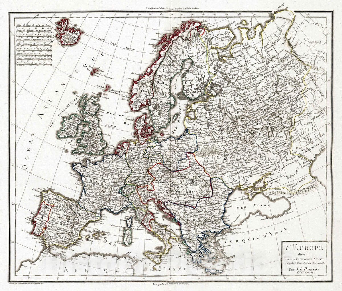 Historic Map : 1803 VII. L'Europe. - Vintage Wall Art