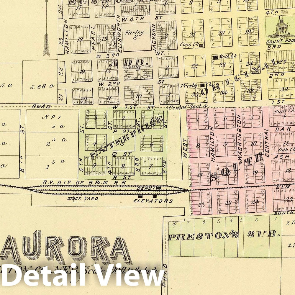 Historic Map : 1885 Aurora, Phillips, Hampton. - Vintage Wall Art