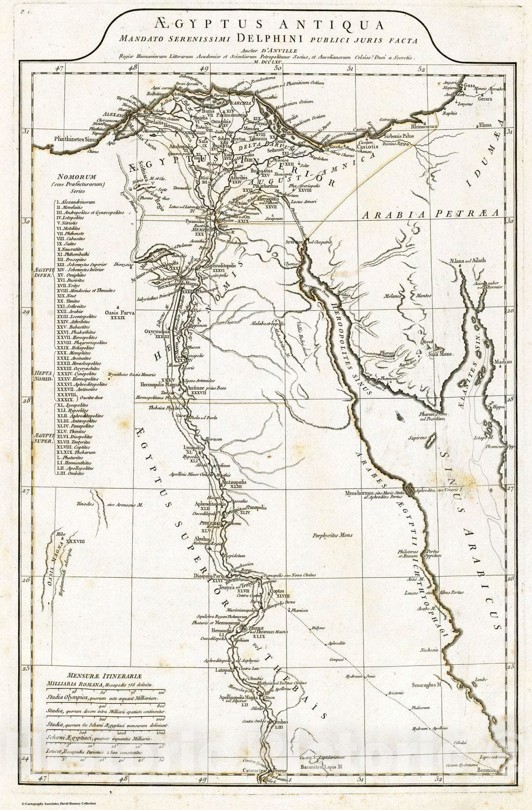 Historic Map : Egypt, 1765 Aegyptus Antiqua. , Vintage Wall Art