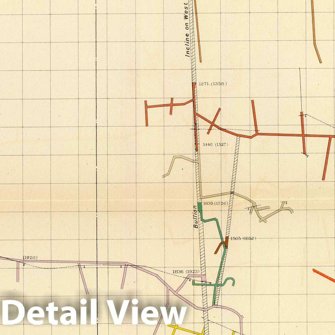 Historic Map : Geologic Atlas - 1882 Comstock Mine Maps. Number V. - Vintage Wall Art