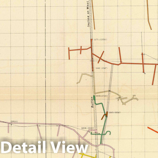 Historic Map : Geologic Atlas - 1882 Comstock Mine Maps. Number V. - Vintage Wall Art