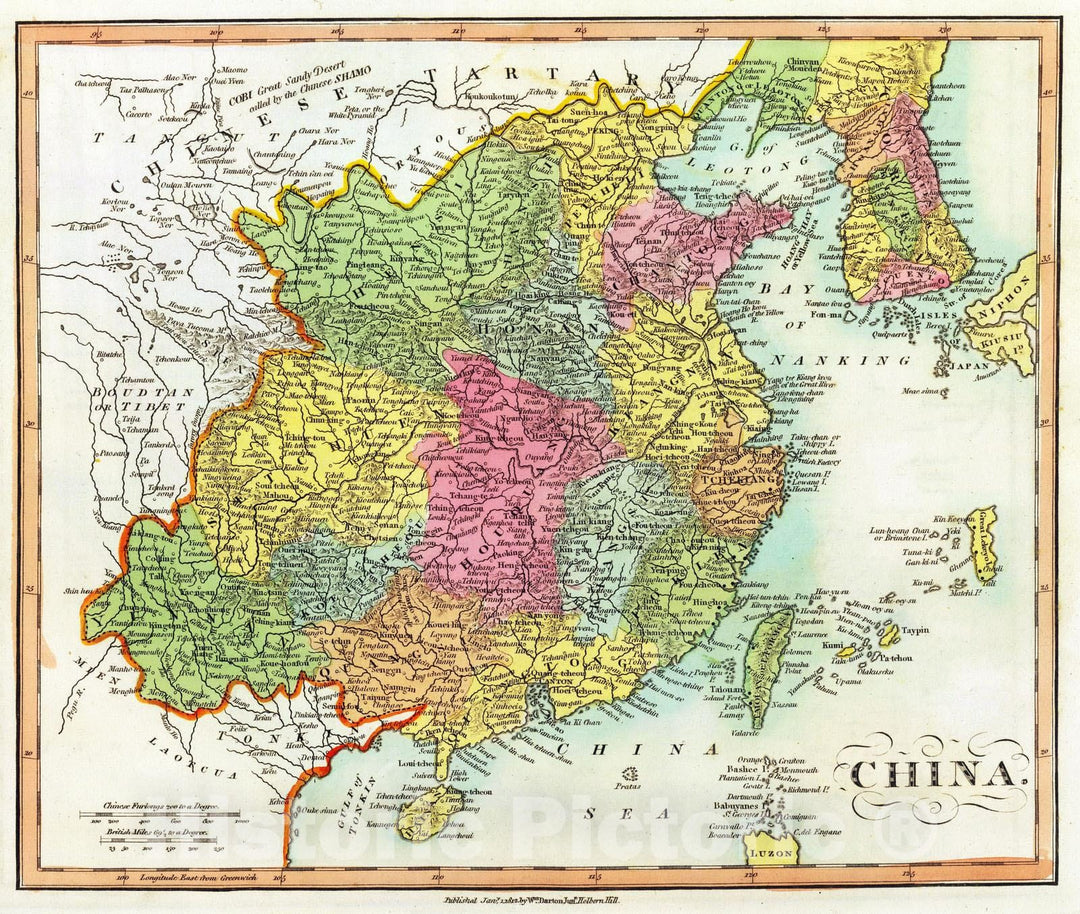 Historic Map : 1812 China. - Vintage Wall Art