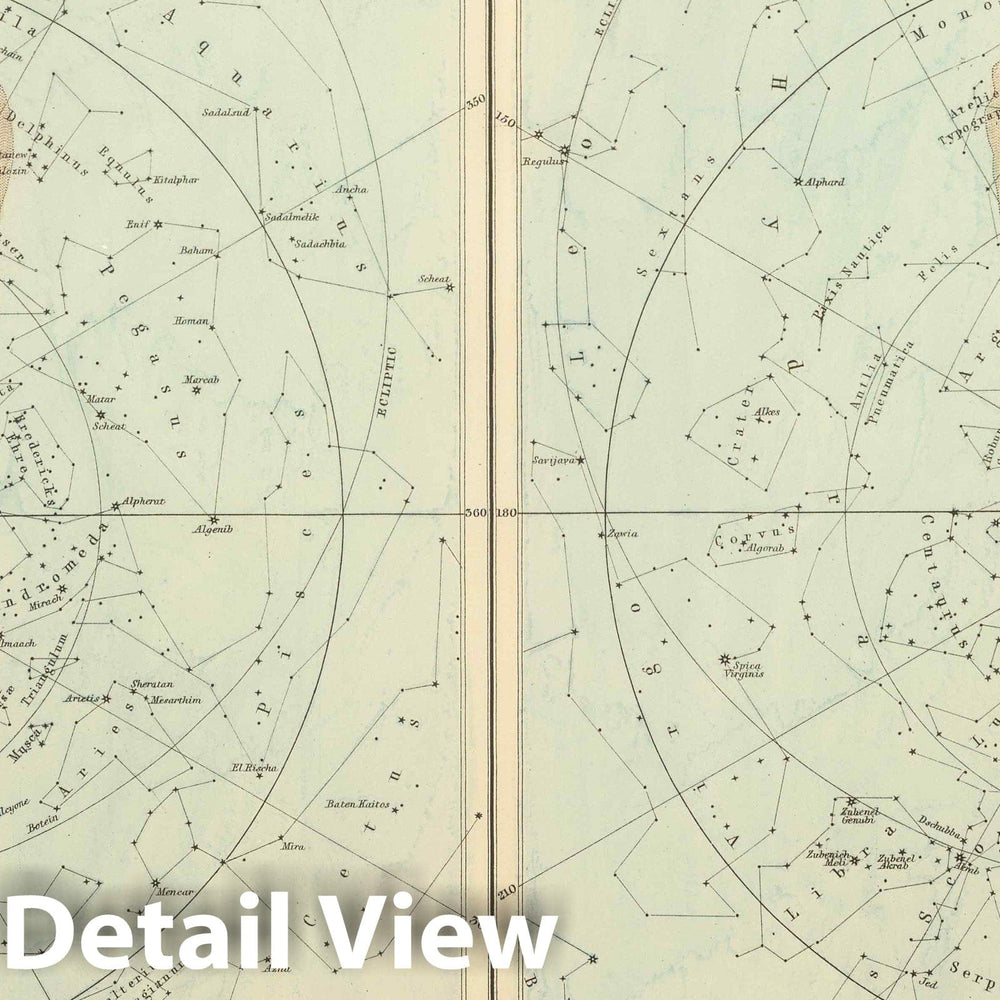 Historic Map - 1854 Northern Celestial Hemisphere. Southern Celestial Hemisphere, Atlas - Vintage Wall Art