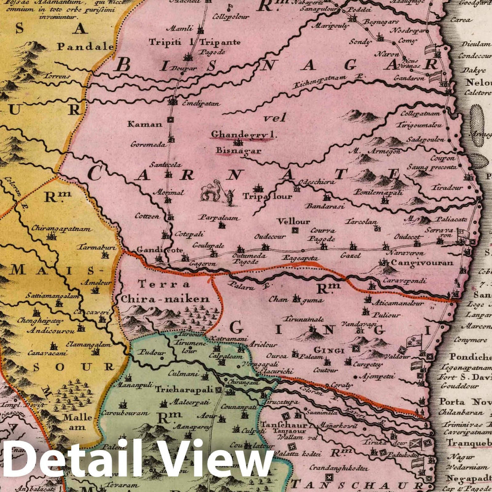 Historic Map : Sri Lanka, 1733 Peninsula Indiae, Malabar & Coromandel, Ceylon. , Vintage Wall Art