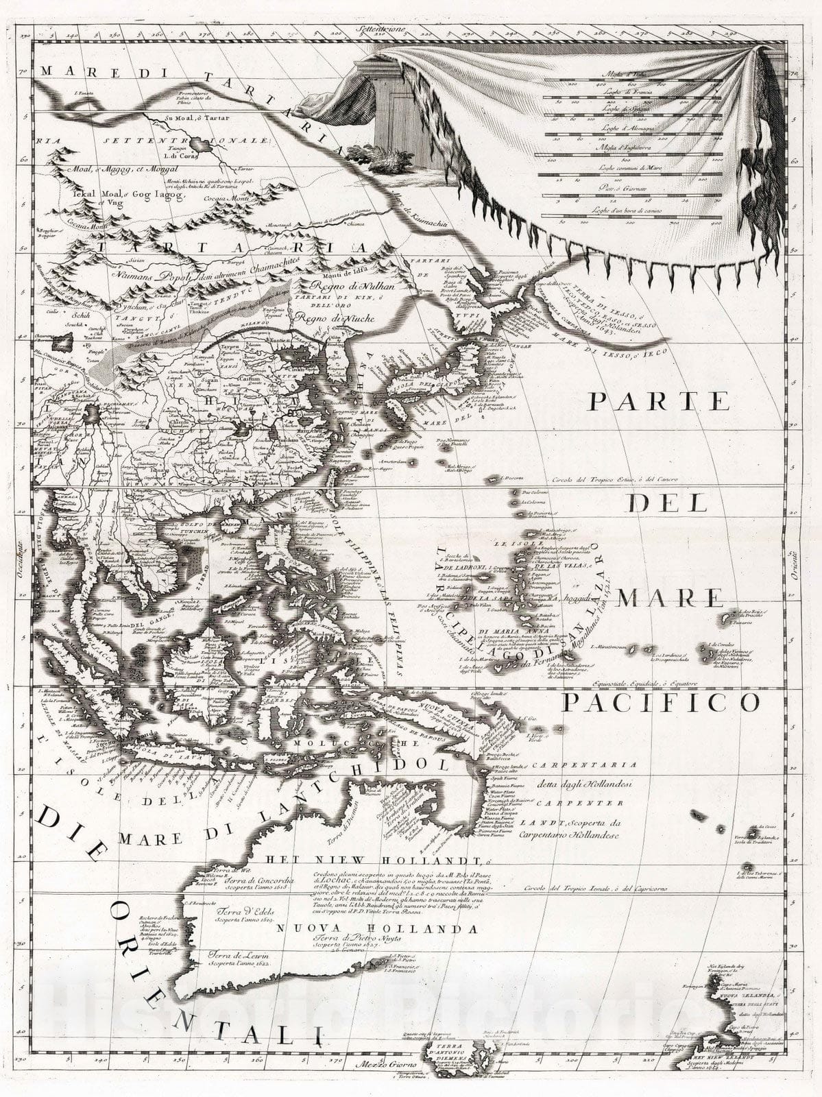 Historic Map : 1693 East Asia. - Vintage Wall Art