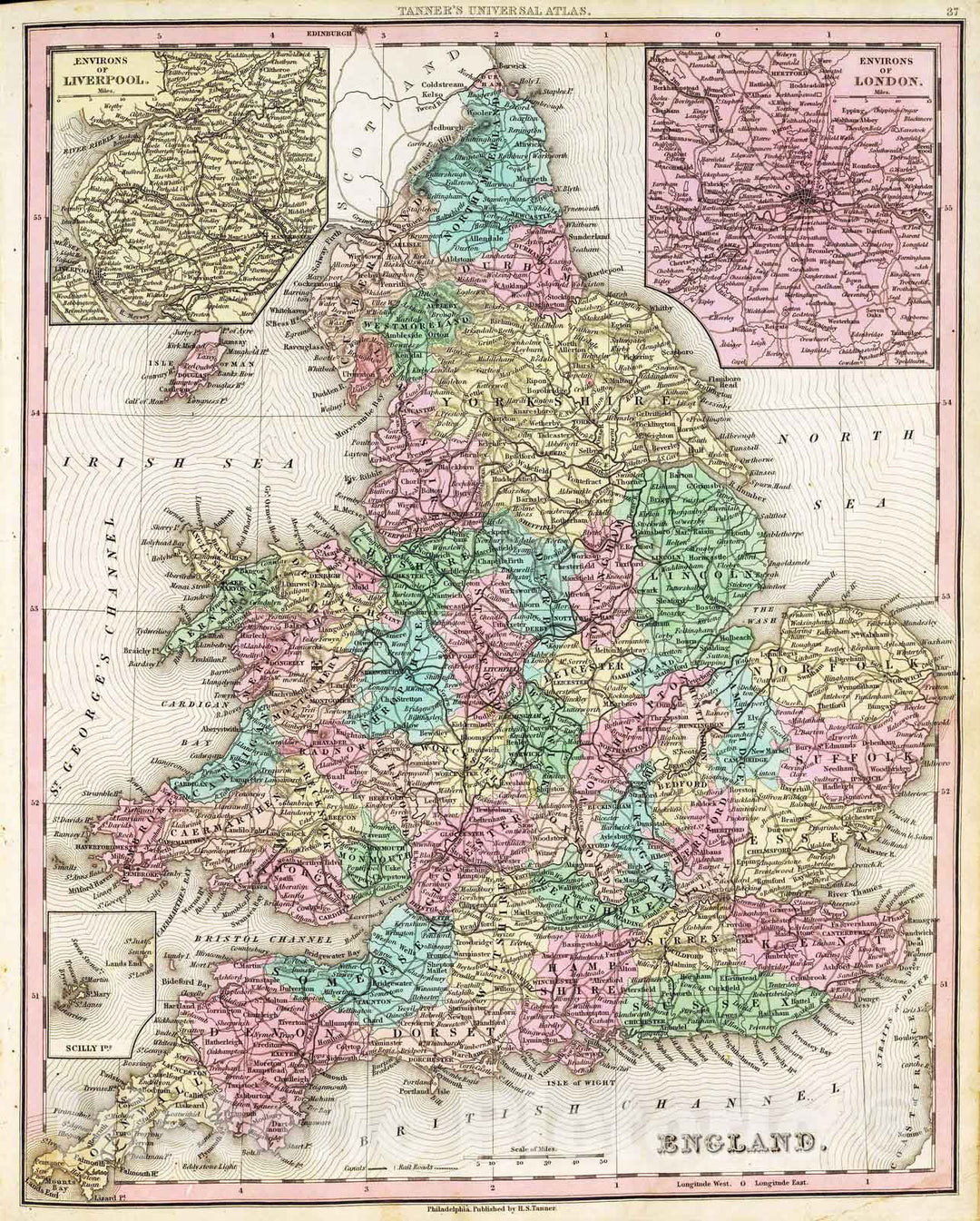 Historic Map : 1836 England. v1 - Vintage Wall Art