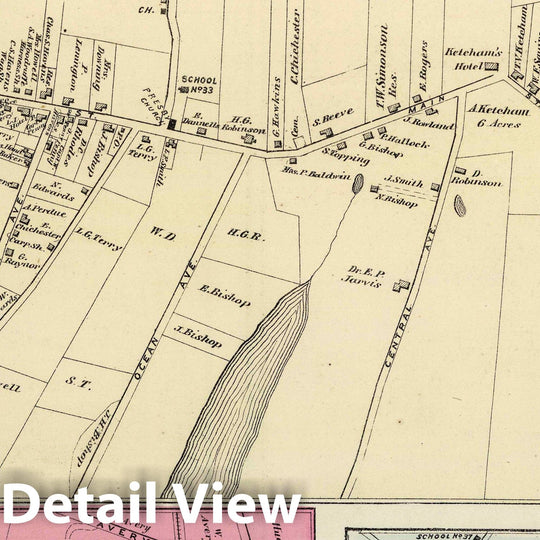 Historic Map : 1873 Centre Moriches, Eastport, Blue Point, in Brookhaven and Southampton. Long Island. - Vintage Wall Art