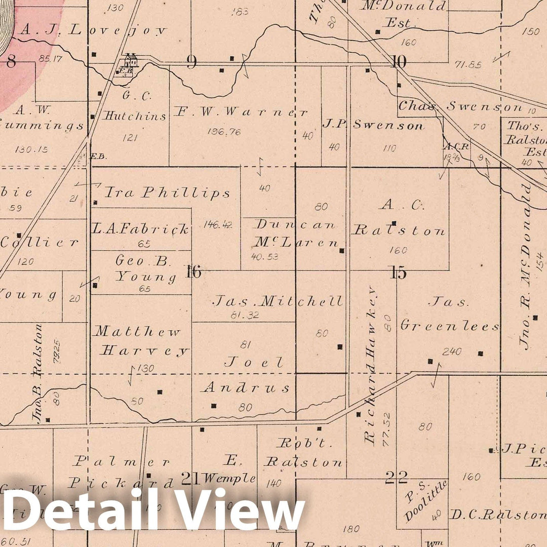 Historic Map : 1886 Harlem Township, Winnebago County, Illinois. - Vintage Wall Art