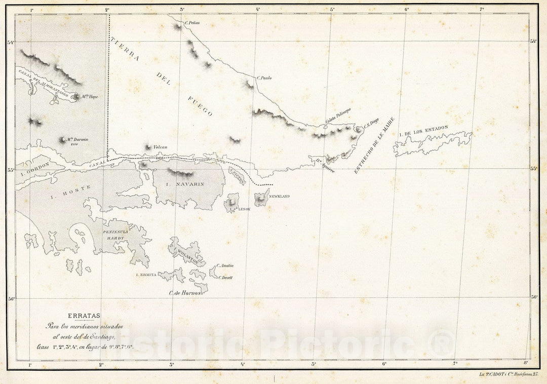 Historic Map : Chile, 1884 (Mapa de la Republica de Chile 15) , Vintage Wall Art