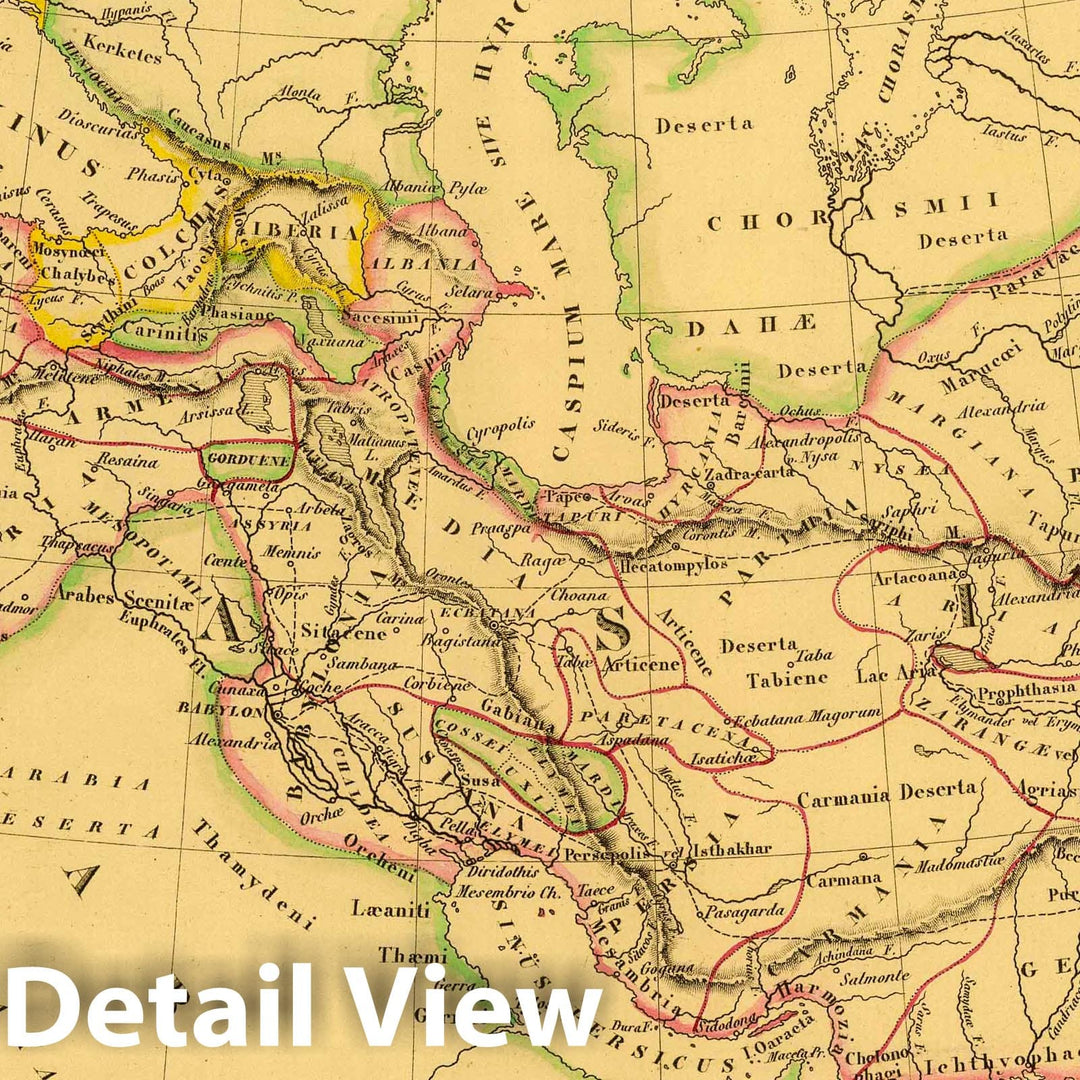 Historic Map : Greece; India, Middle East 1837 Empire d'Alexandre. , Vintage Wall Art