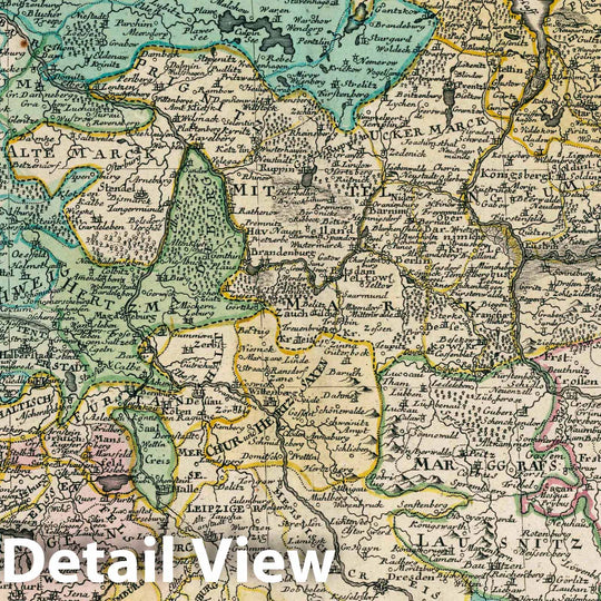 Historic Map : Germany, , Europe 1753 Tabula geographica Circ. Saxoniae Superioris et Inferioris , Vintage Wall Art