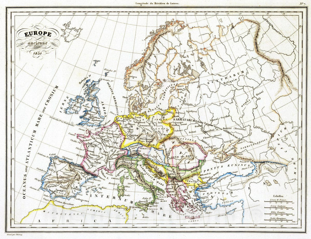 Historic Map : 1837 Europe Ancienne. - Vintage Wall Art