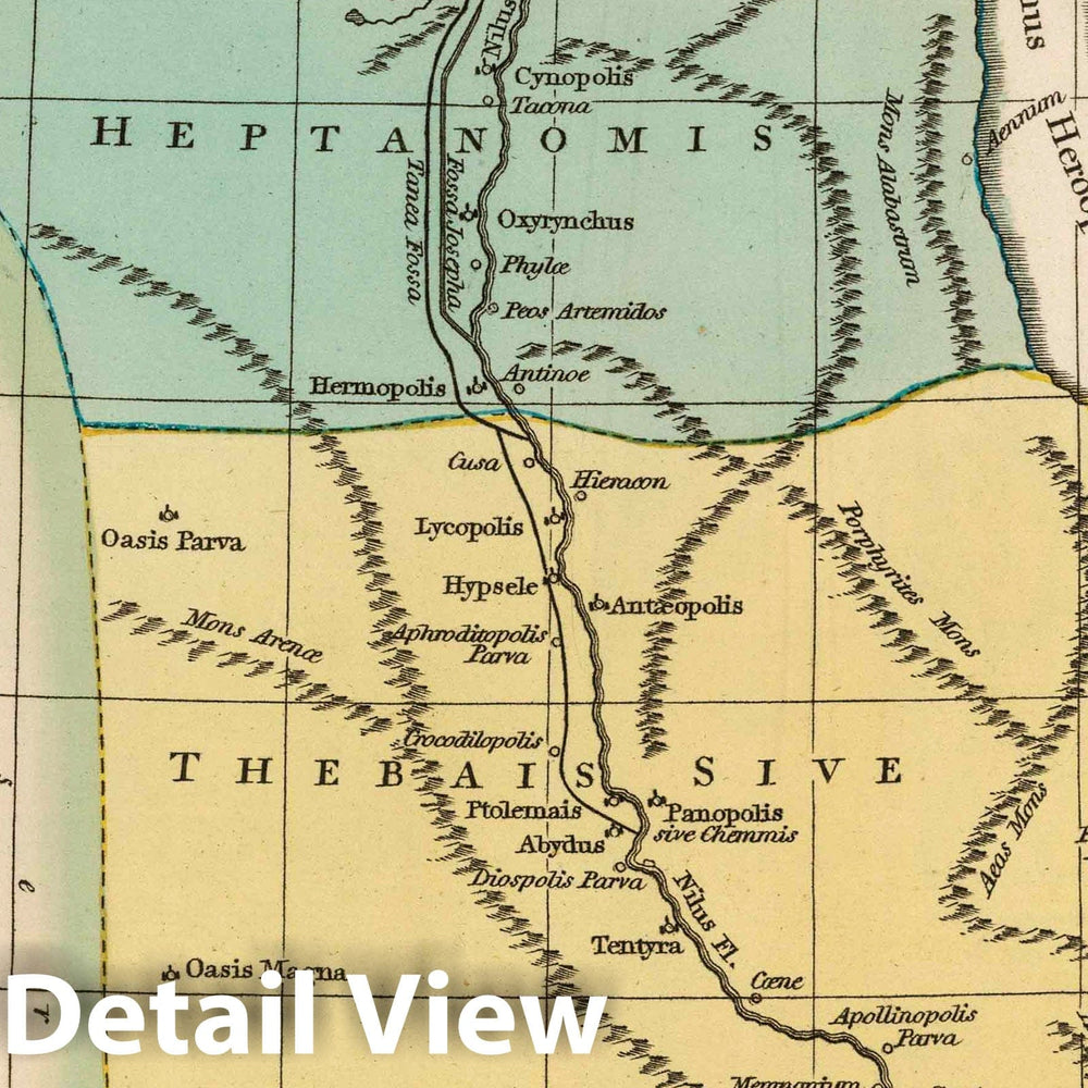 Historic Map : Egypt, 1819 Aegyptus Antiqua. (Egypt). , Vintage Wall Art