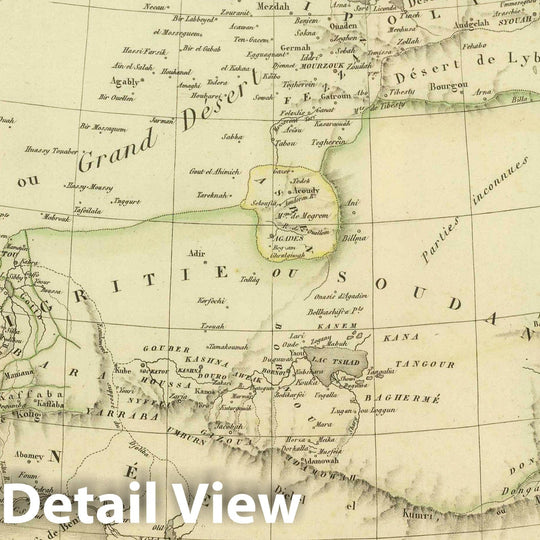 Historic Map : Nigeria; Sudan, Subsaharan Africa 1826 Carte d'une Partie de L'Afrique Septentrionale. , Vintage Wall Art