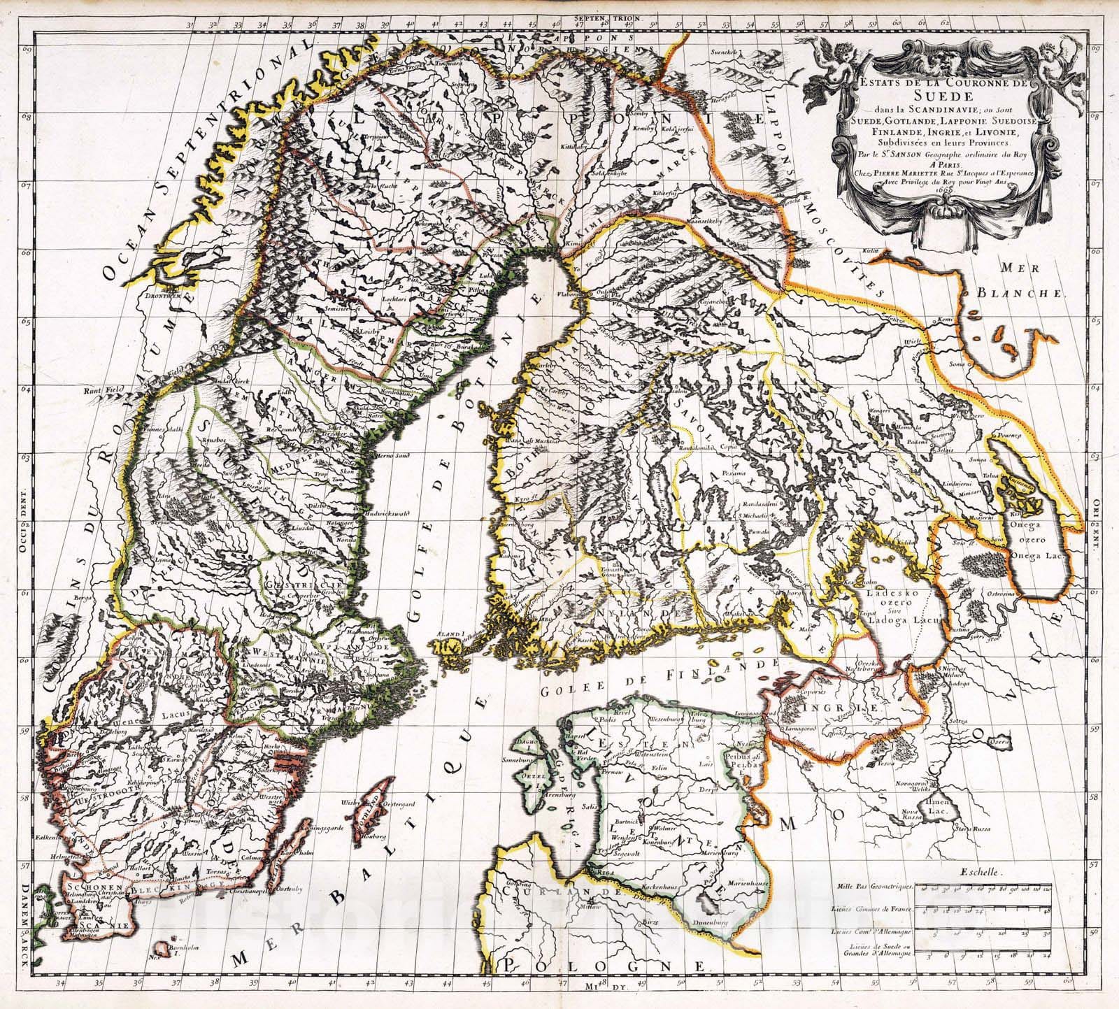 Historic Map : 1669 Sweden. - Vintage Wall Art