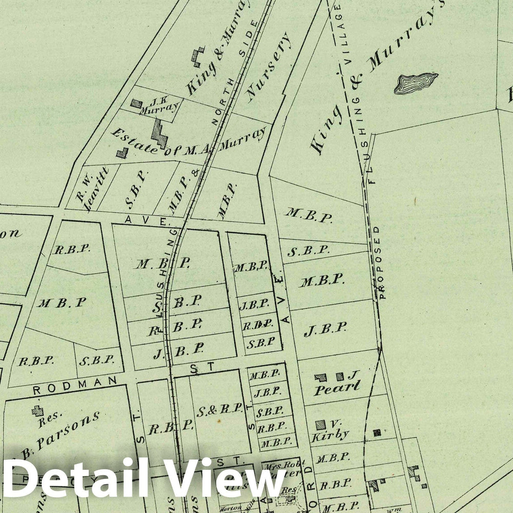 Historic Map : 1873 Part of Flushing. Long Island. v3 - Vintage Wall Art