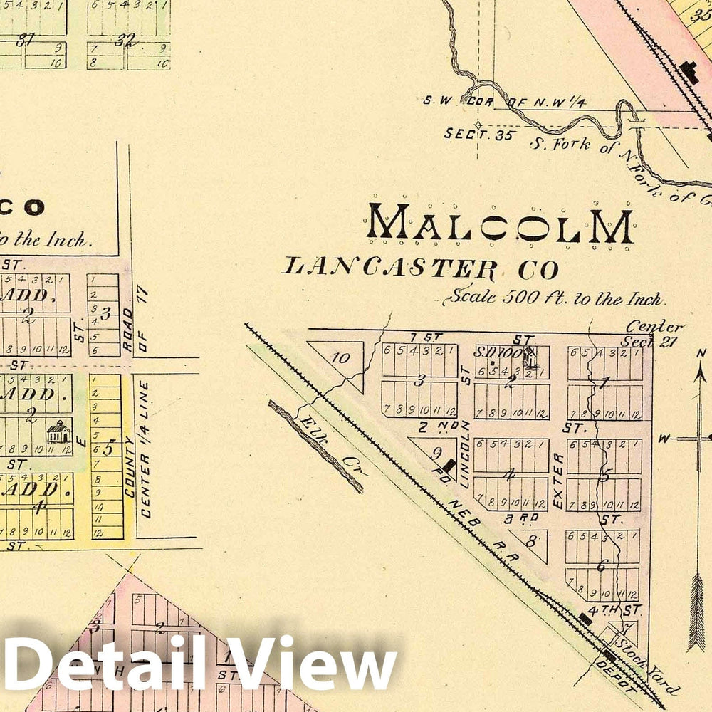 Historic Map : 1885 Denver Junction. - Vintage Wall Art