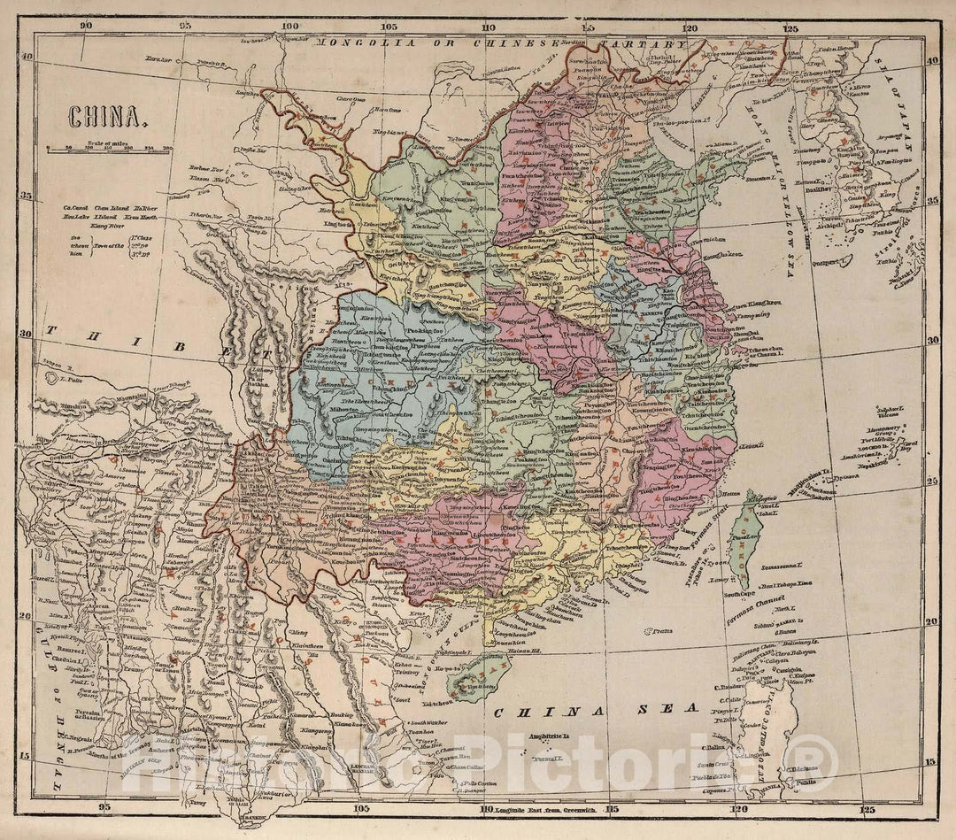 Historic Map : China., 1856, Vintage Wall Decor