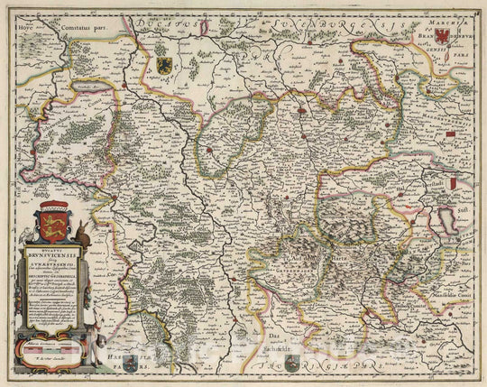 Historic Map : Brunswick , Germany 1682 Ducatus Brunsvicensis. , Vintage Wall Art