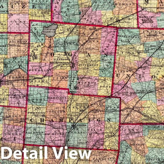 Historic Map : 1872 Auglaize, Champaign, Clarke, Darke, Delaware, Franklin, Hardin, Logan, Madison, Marion, Mercer, Miami, Morrow, Shelby and Union counties.