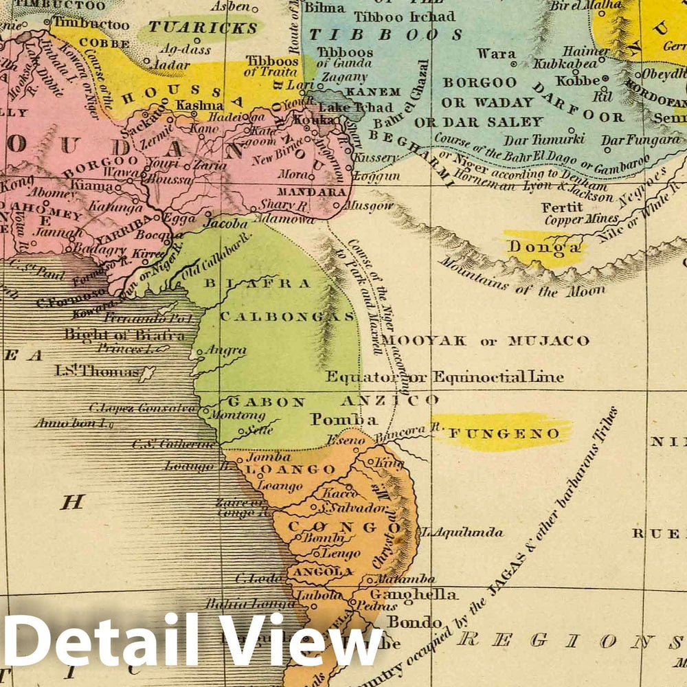 Historic Map : 1845 Africa. v1 - Vintage Wall Art