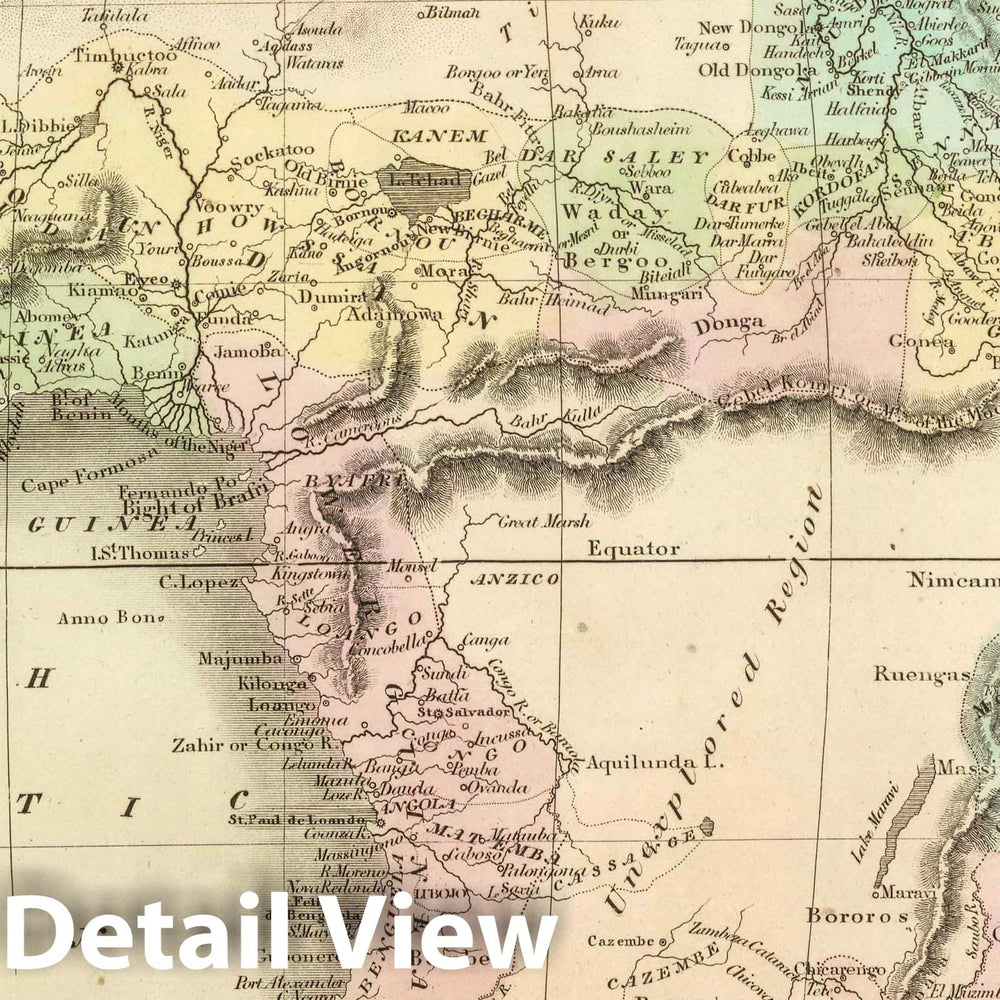 Historic Map : 1848 Africa. - Vintage Wall Art